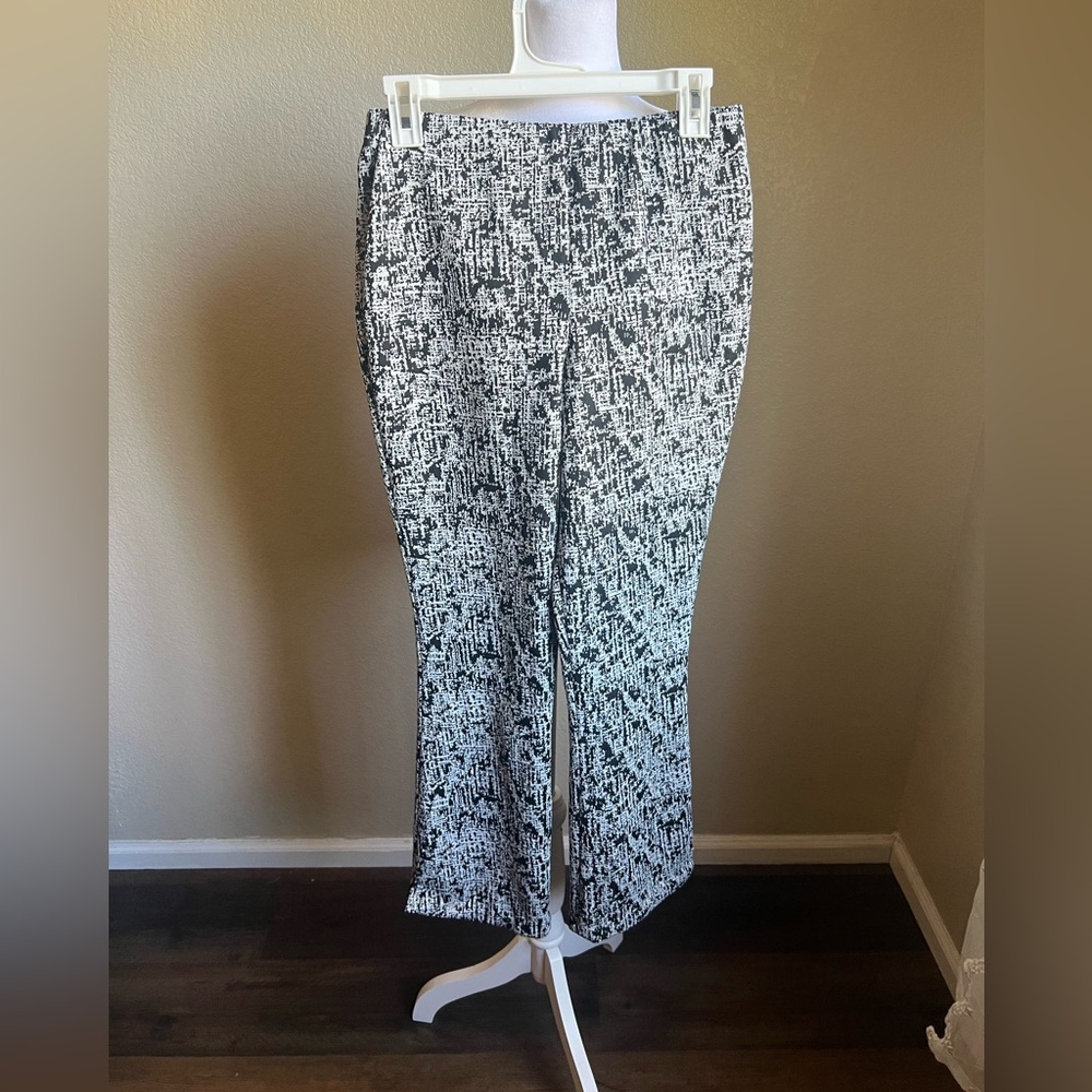 ASOS black and white knit texture straight leg high rise texture pants